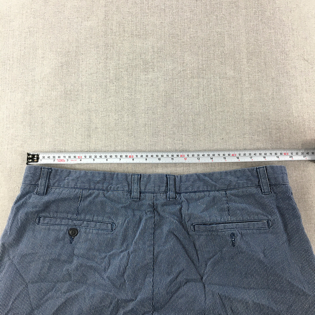 Sportcraft Mens Chino Shorts Size 38 Blue Striped Pockets