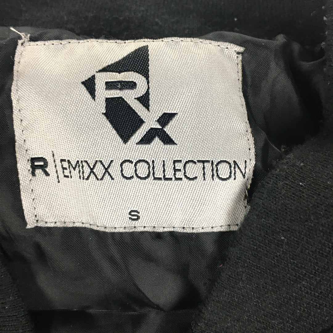 Remixx Collection Mens Bomber Jacket Size S Black Zip-Up Pockets Coat