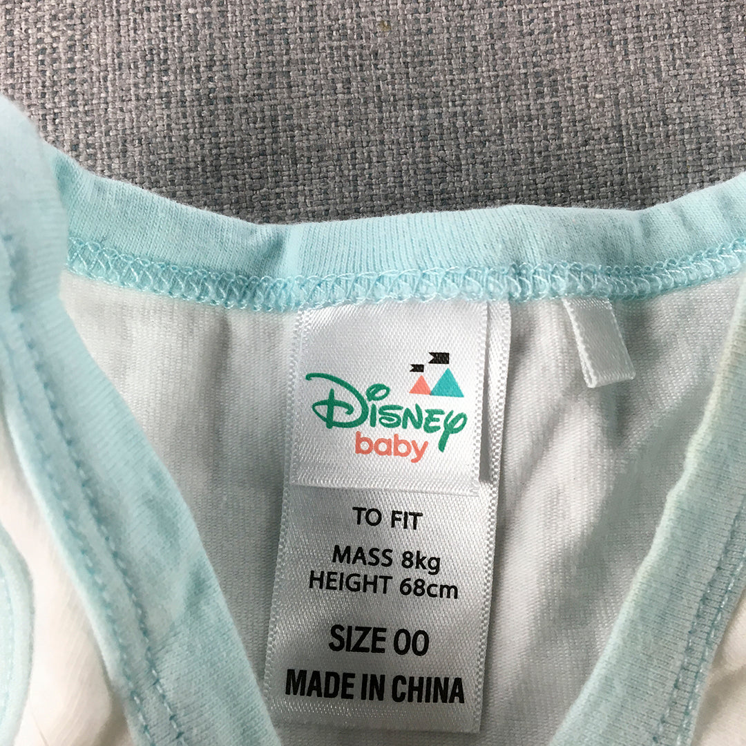 Disney Dumbo Baby Top Size 00 White Sleeveless Shirt