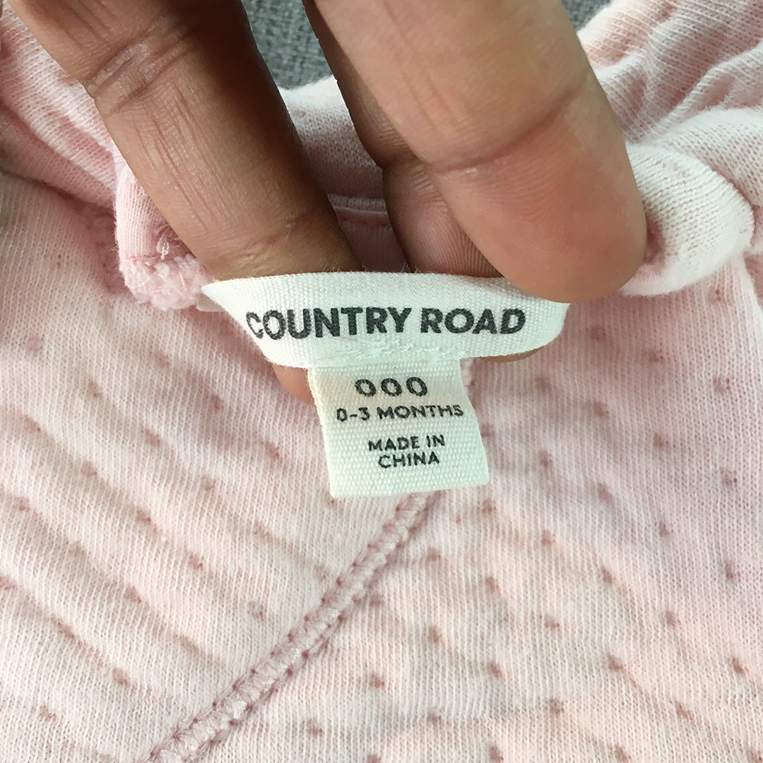 Country Road Baby Girls Top Size 000 (0 - 3 Months) Pink Love Heart Quilted