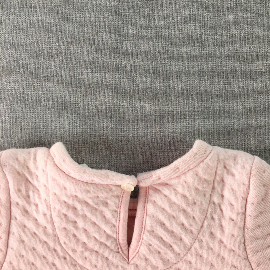 Country Road Baby Girls Top Size 000 (0 - 3 Months) Pink Love Heart Quilted