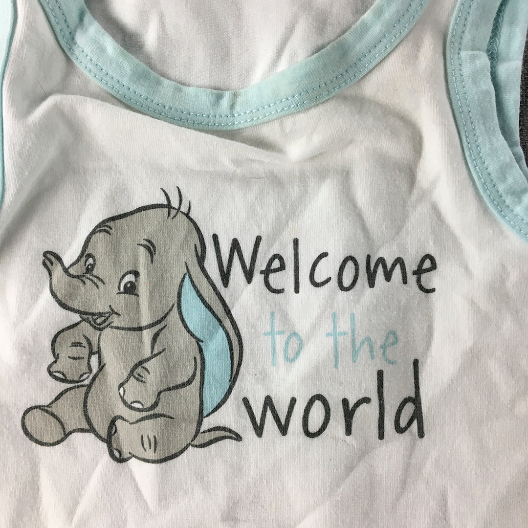 Disney Dumbo Baby Top Size 00 White Sleeveless Shirt