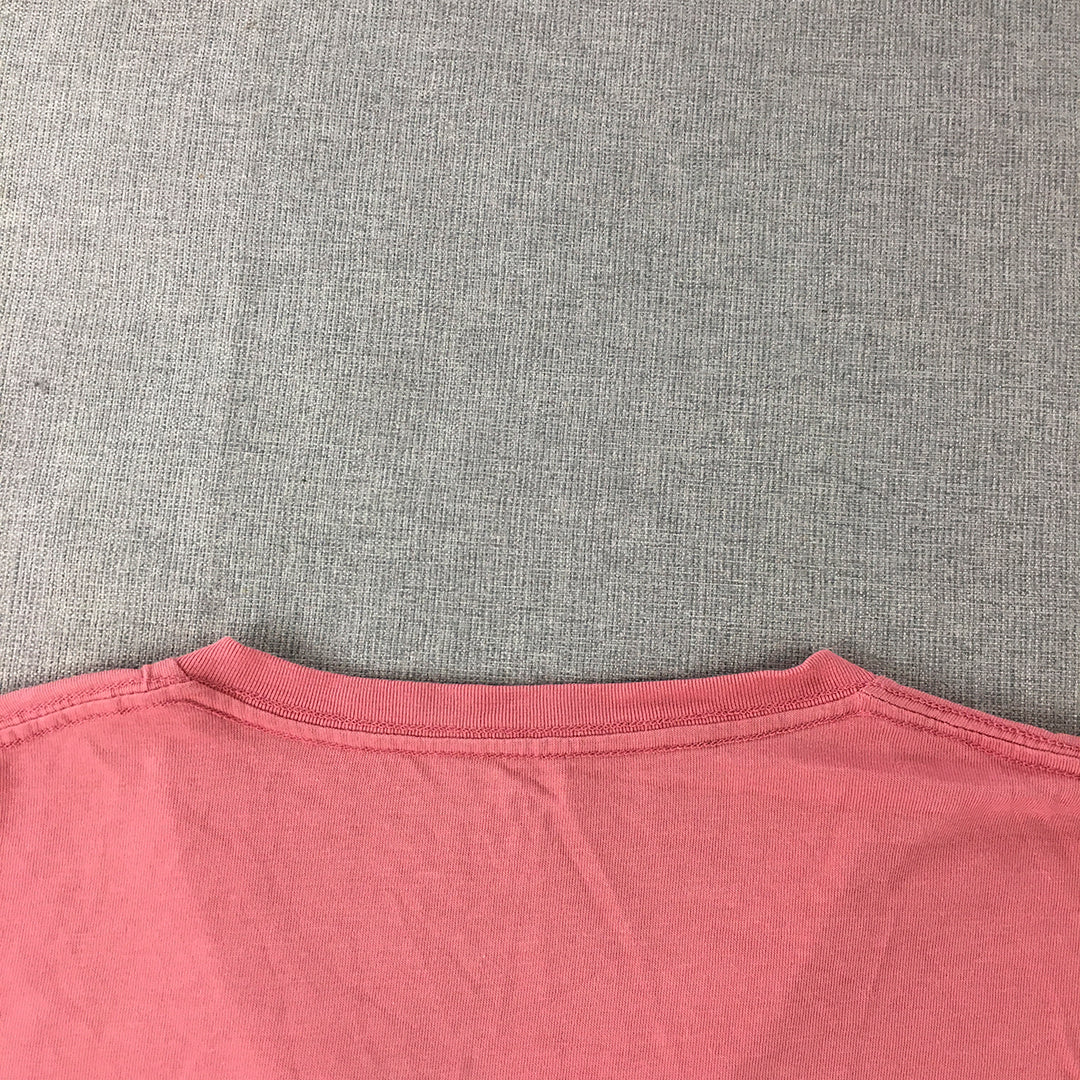 Uniqlo Mens T-Shirt Size L Pink V-Neck Short Sleeve Tee