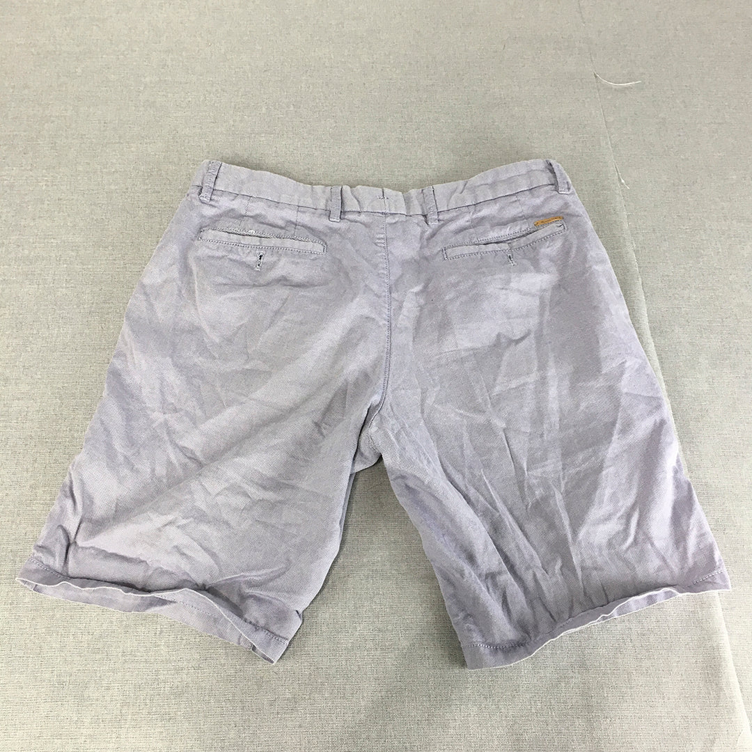 Massimo Dutti Mens Chino Shorts Size 32 Purple Pockets Casual Walking