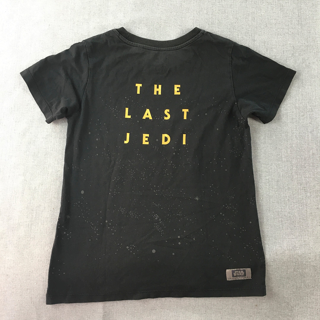 Uniqlo x Star Wars Womens T-Shirt Size S Black Logo Crew Neck Short Sleeve