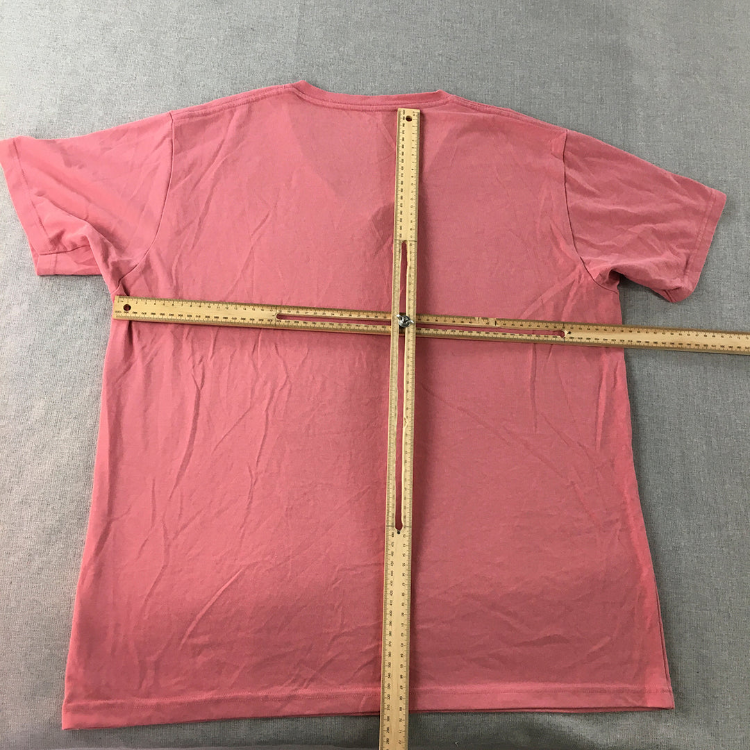 Uniqlo Mens T-Shirt Size L Pink V-Neck Short Sleeve Tee