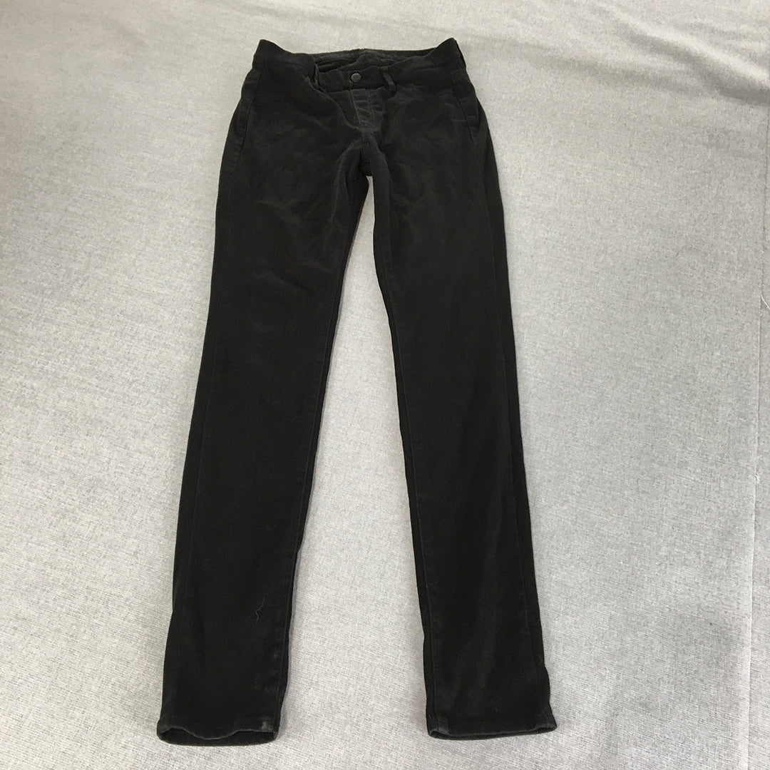 Uniqlo Womens Skinny Jeans Size S Black Dark Wash Stretch Denim