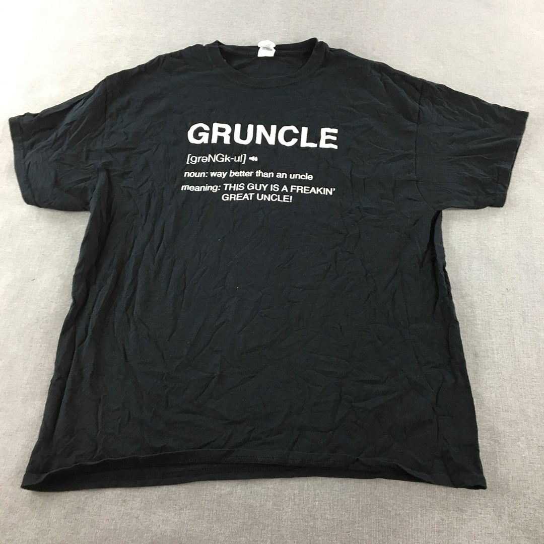 Gruncle Great Uncle Mens T-Shirt Size XL Black Short Sleeve Funny Tee