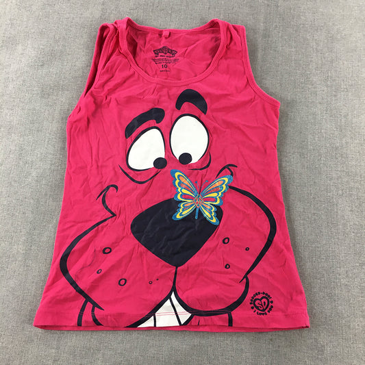 Scooby Doo Kids Girls Top Size 10 Hot Pink Sleeveless Shirt