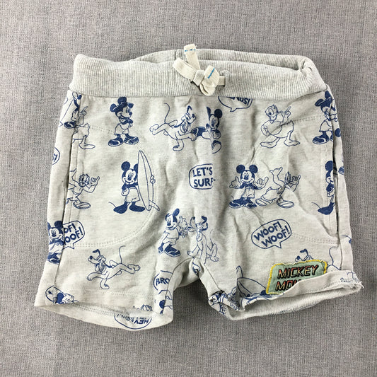 Zara Disney Baby Shorts Size 3 - 4 Years Toddler Grey Mickey Mouse Pockets