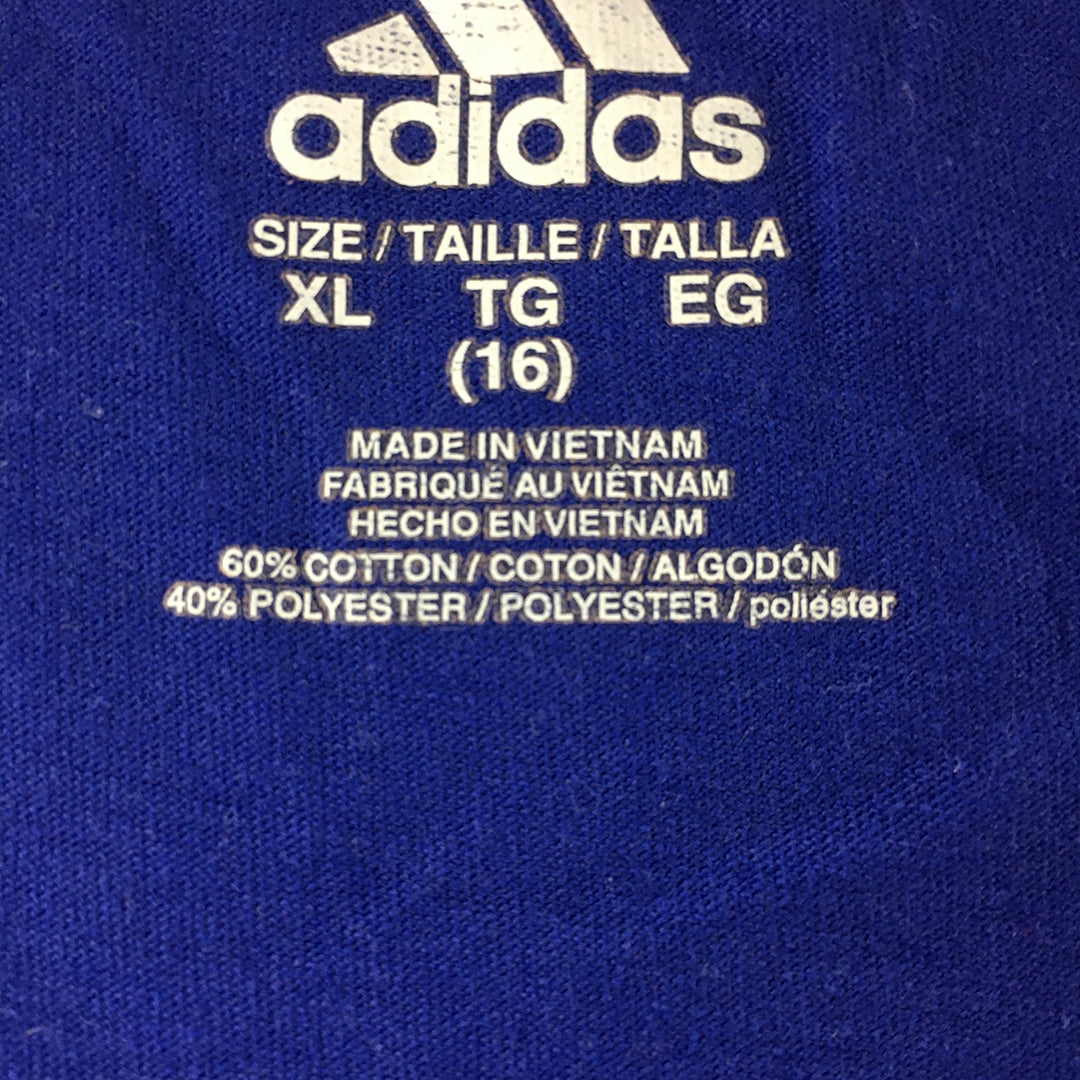 Adidas Kids Girls T-Shirt Youth Size XL (14 - 16 Years) Blue Logo Short Sleeve