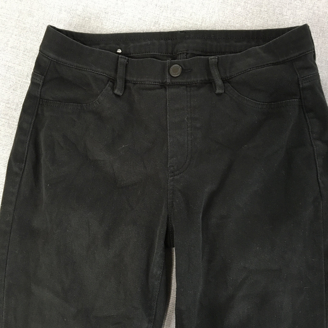 Uniqlo Womens Skinny Jeans Size S Black Dark Wash Stretch Denim