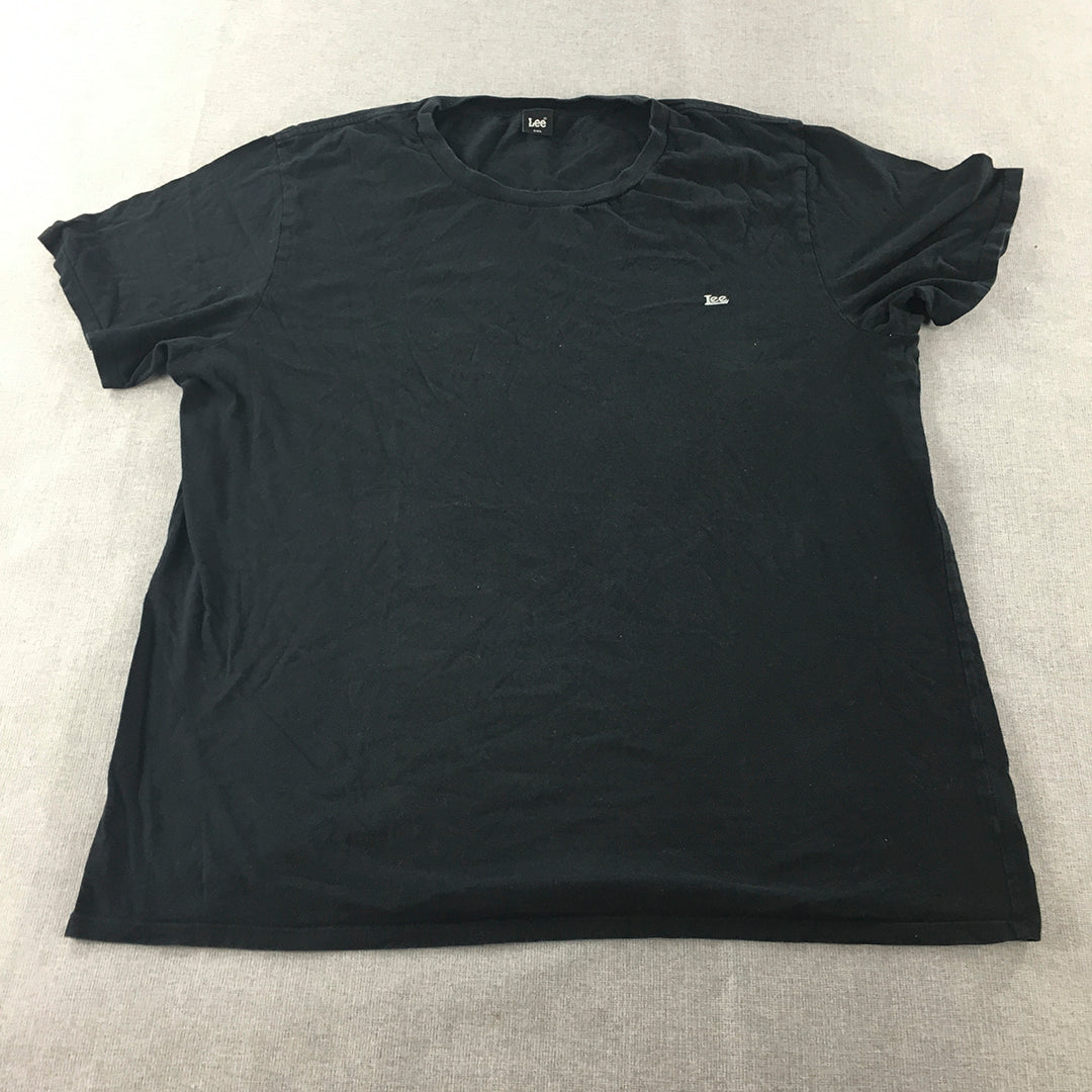 Lee T-Shirt Size 2XL Black Logo Short Sleeve Tee