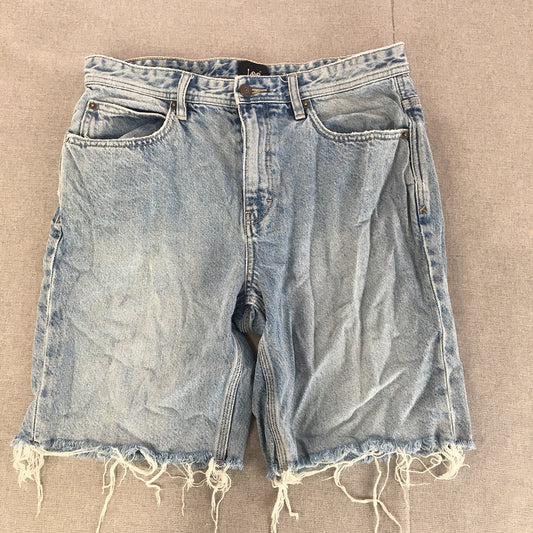 Lee Womens Denim Shorts Size 32 Blue Light Wash Raw Hem