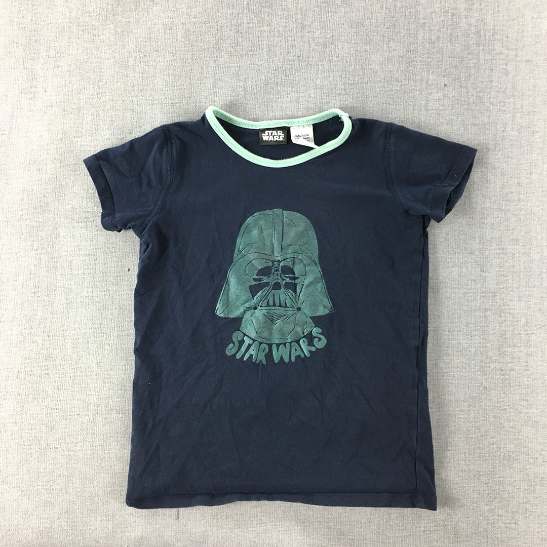 Star Wars Kids Boys T-Shirt Size 3 - 4 Years Blue Darth Vader Short Sleeve Top