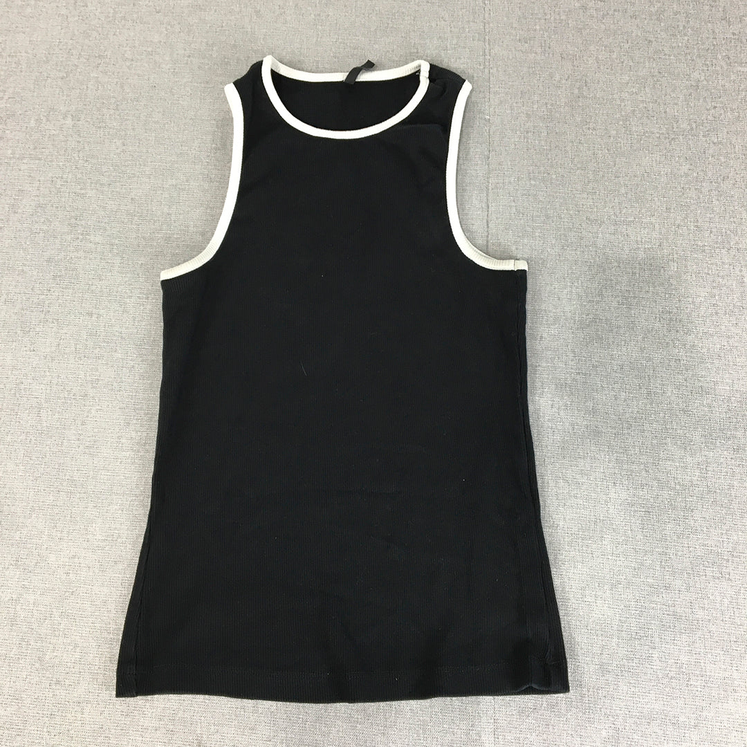 Only Womens Knit Tank Top Size S Black Sleeveless Stretch Shirt