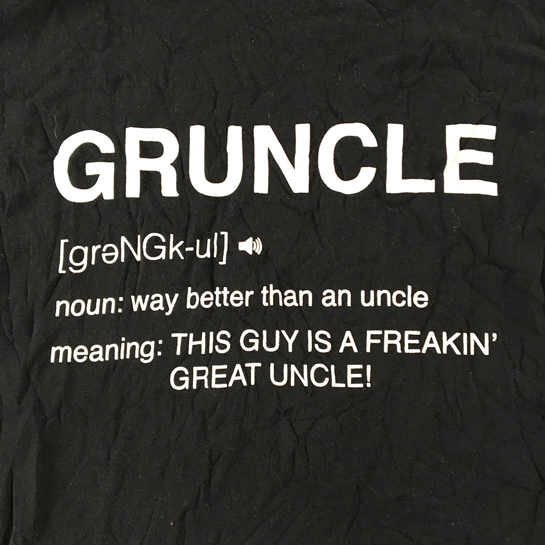 Gruncle Great Uncle Mens T-Shirt Size XL Black Short Sleeve Funny Tee