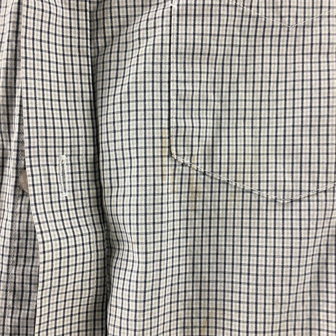 Ben Sherman Mens Shirt Size S Grey Checkered Short Sleeve Button-Up