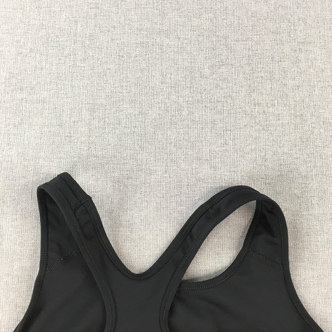 Nike Womens Sports Bra Size M Black Big Logo Cropped Top