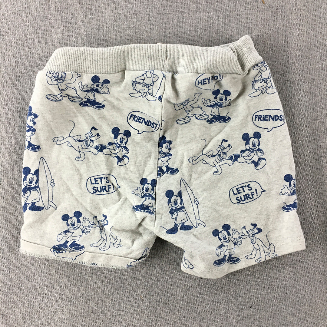 Zara Disney Baby Shorts Size 3 - 4 Years Toddler Grey Mickey Mouse Pockets