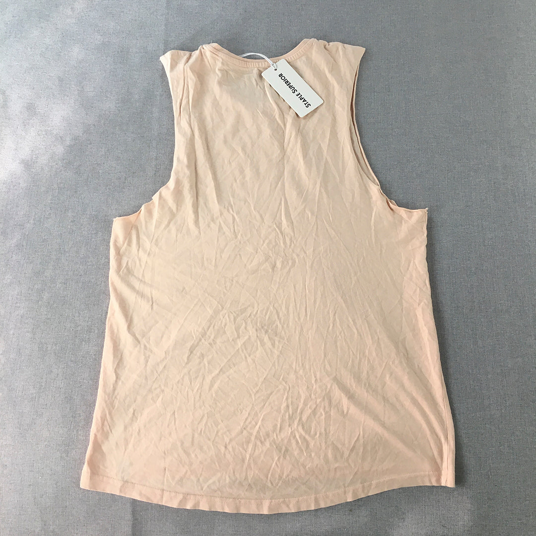 NEW Staple Superior Mens Muscle Tank Top Size M Pink Sleeveless Singlet Shirt