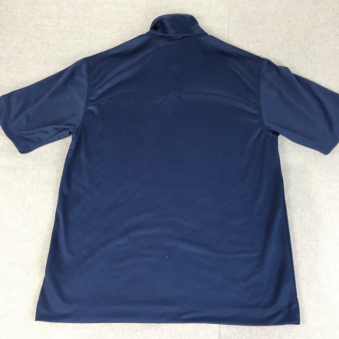 Nike Zoom Mens Polo Shirt Size S Blue Short Sleeve Collared Short Sleeve Rugby