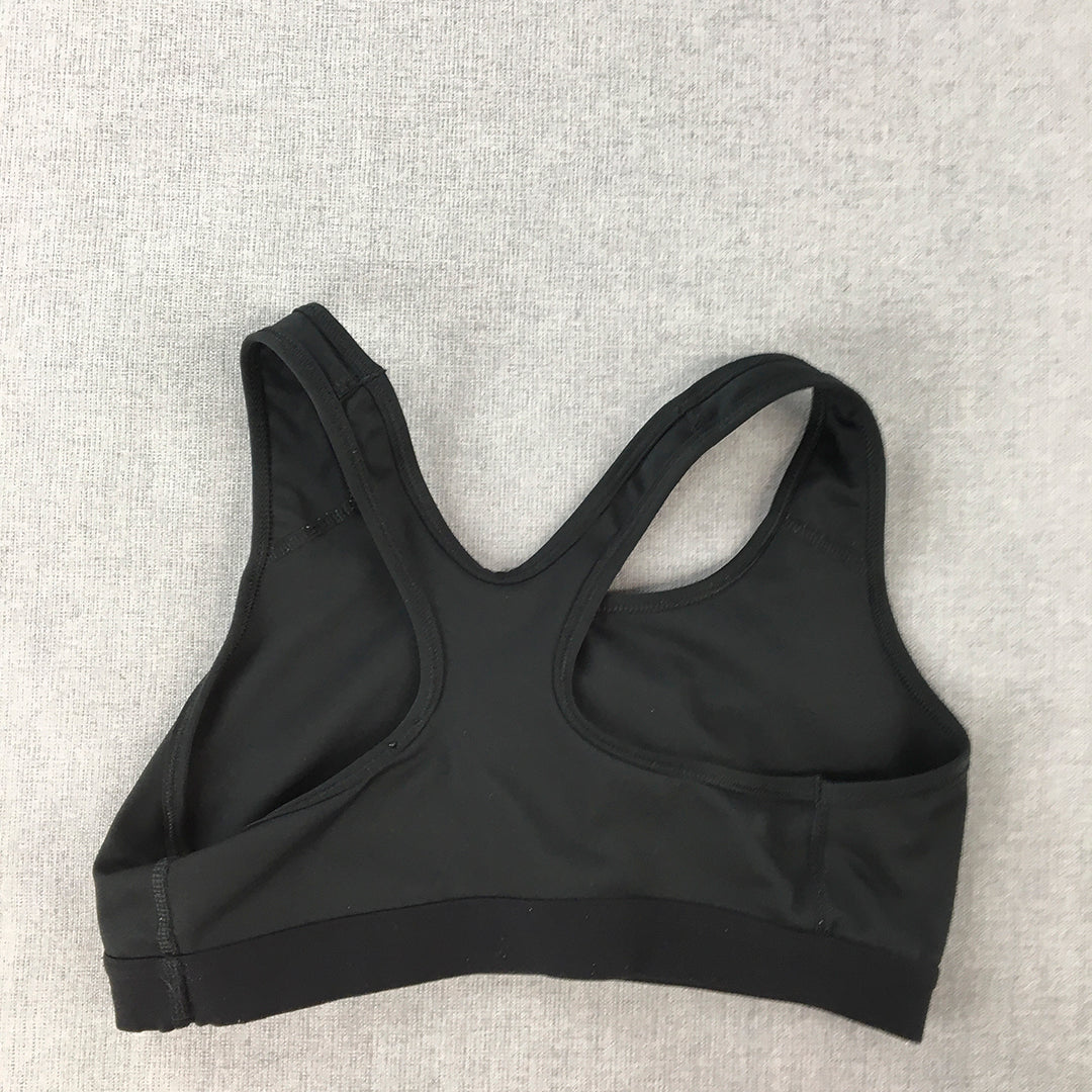 Nike Womens Sports Bra Size M Black Big Logo Cropped Top