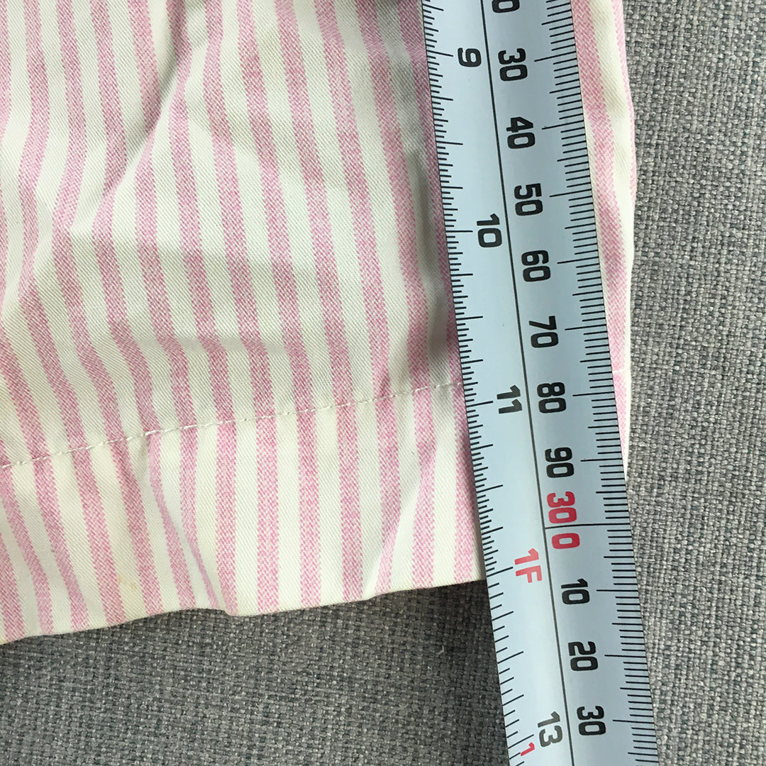 Uniqlo Womens Shorts Size 28 Pink White Striped Pockets Bermuda