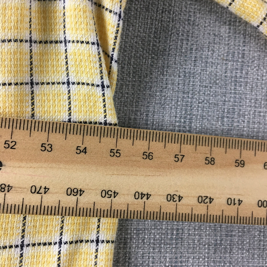 Nautica Mens Shirt Size XL Yellow Checkered Short Sleeve Logo Button-Up