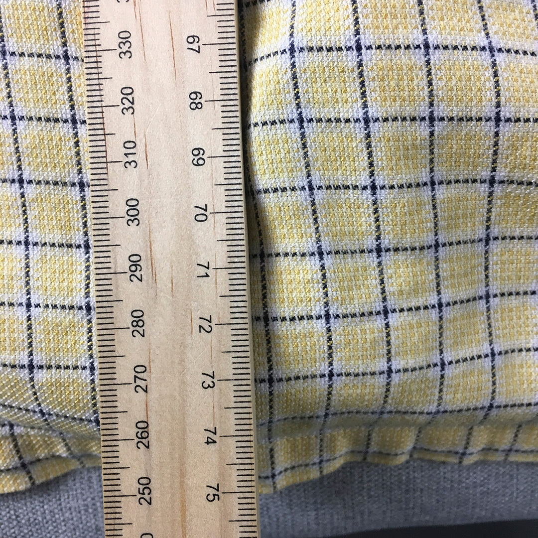 Nautica Mens Shirt Size XL Yellow Checkered Short Sleeve Logo Button-Up