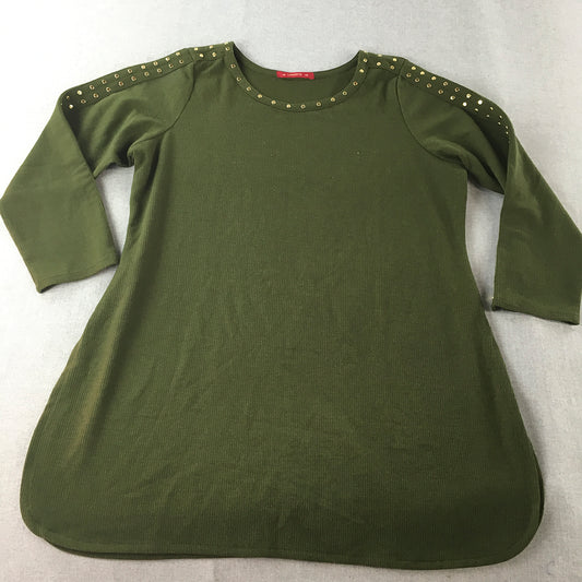 Lakshita Womens Knit Top Size 2XL Green Long Sleeve Shirt