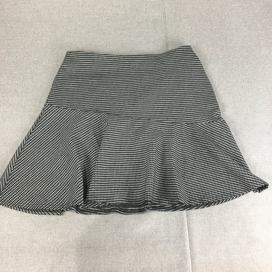 Country Road Womens Mini Skirt Size L Black White Dot Frilled Hem