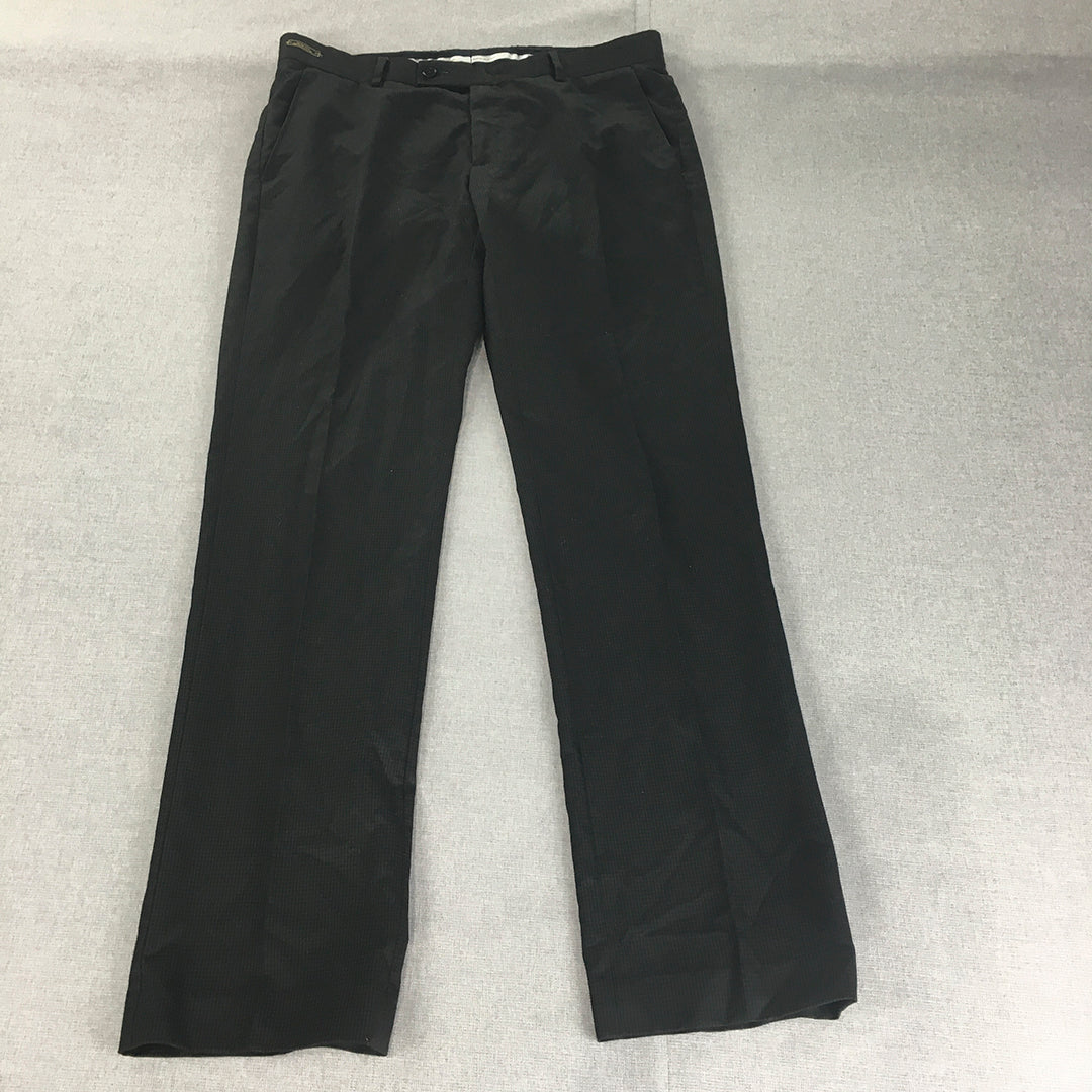 Arrow Mens Dress Pants Size 34 (W34 x L31) Black Straight Leg Formal