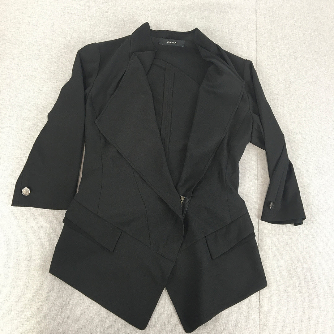 Arcana Womens Jacket Size S Black Collared Blazer Coat