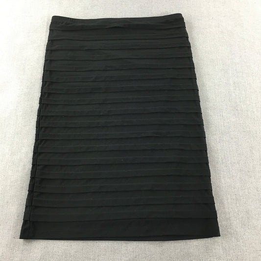 Liz Jordan Womens Midi Skirt SIze M Black Straight