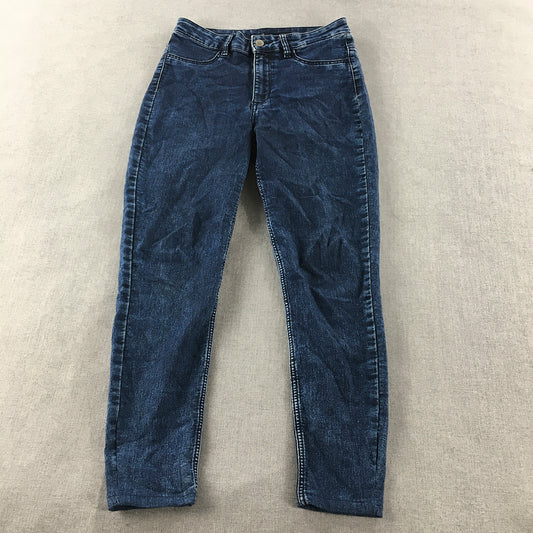 H&M Womens Skinny Jeans Size 8 Blue Dark Wash Stretch Denim