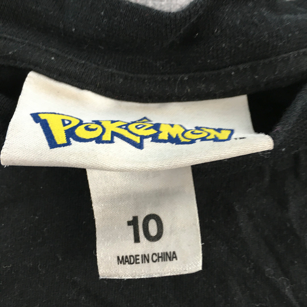 Pokemon Pikachu Kids Boys Shirt Size 10 Black Long Sleeve Pullover Top