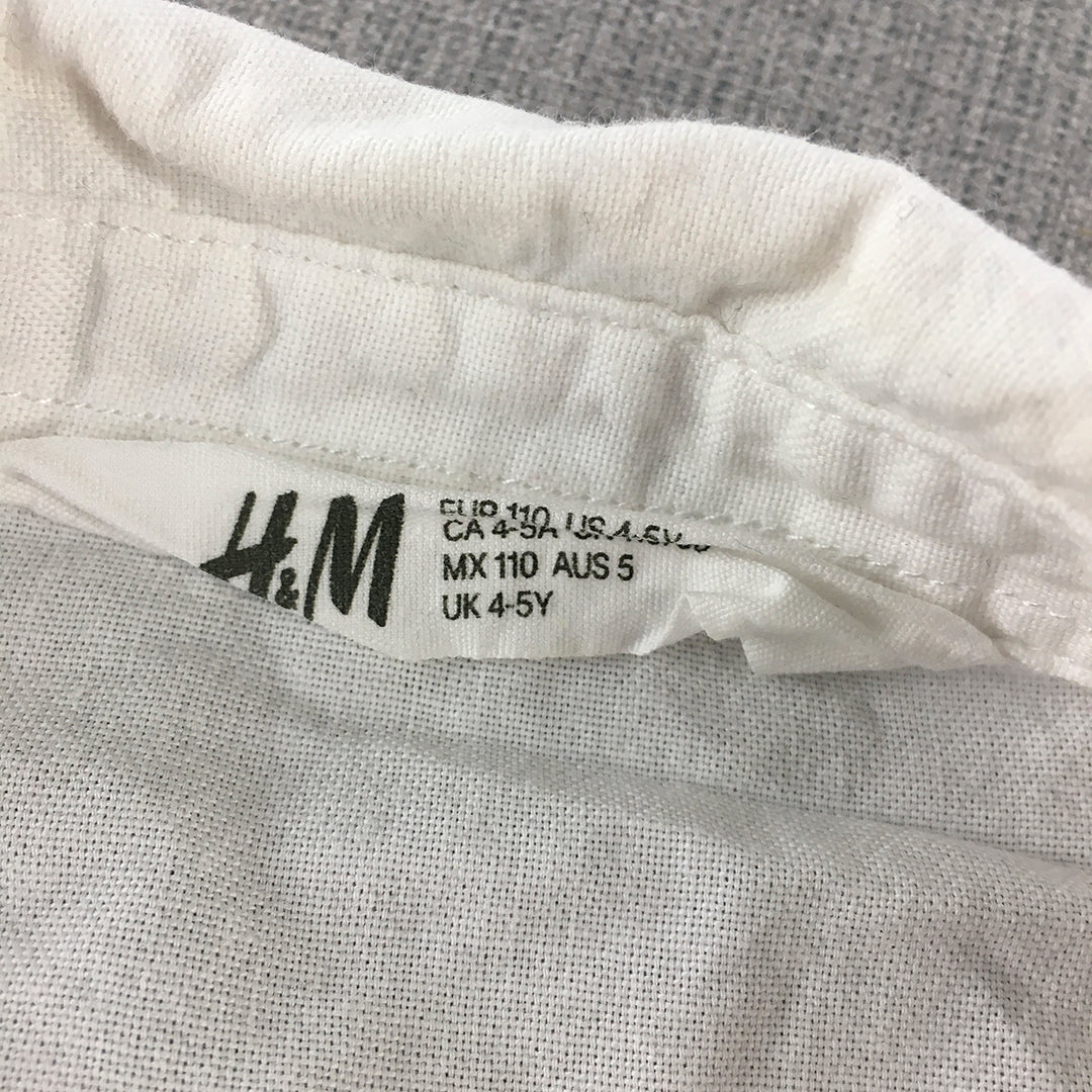 H&M Kids Boys Shirt Size 5 White Short Sleeve Button-Up