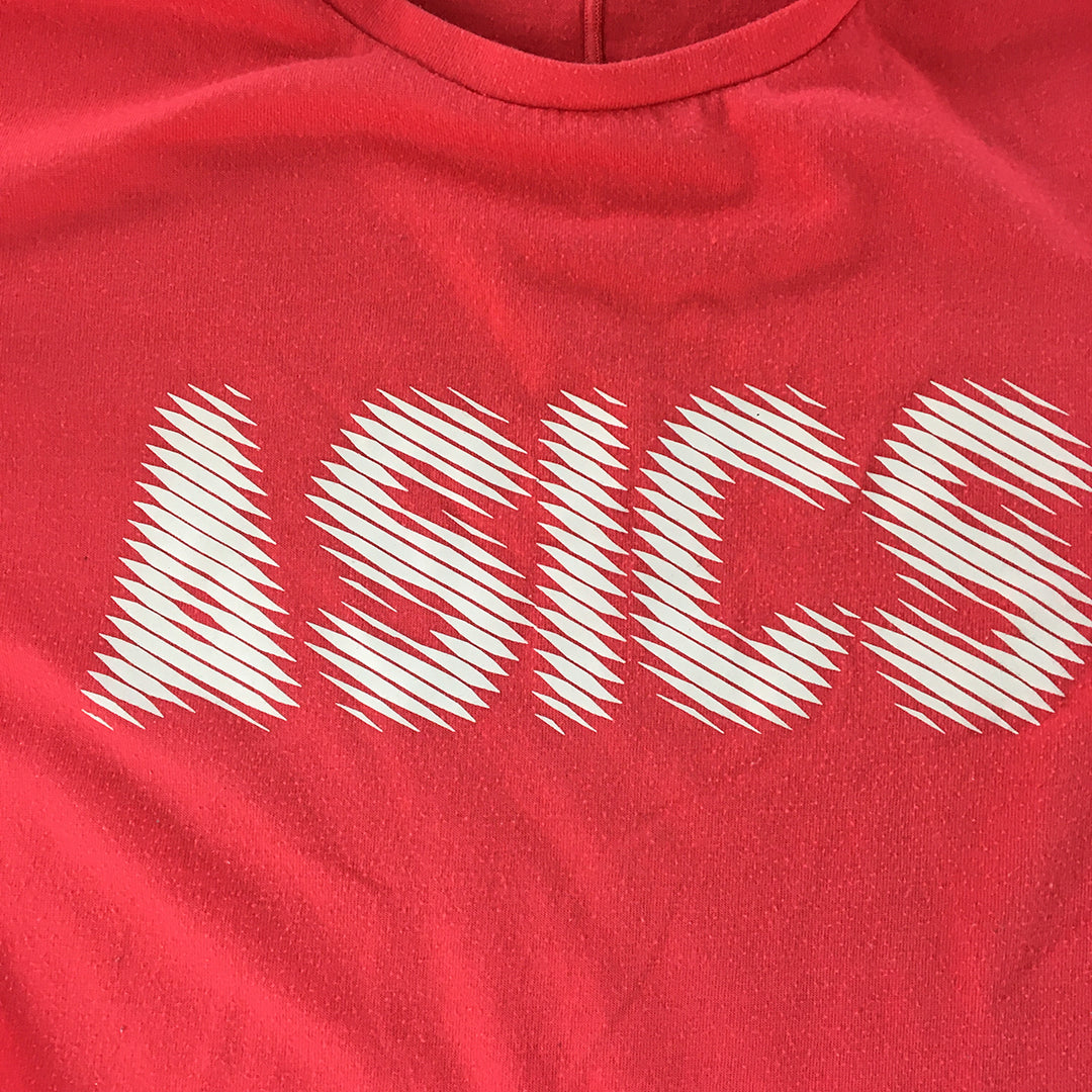 Asics Womens Top Size S Coral Pink Big Logo Short Sleeve T-Shirt