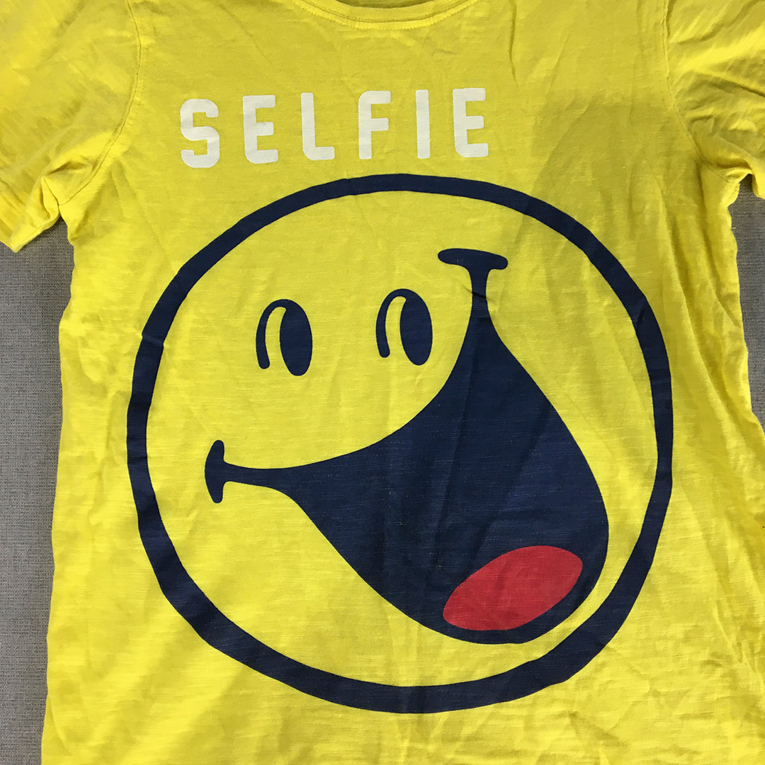 Smiley World Kids T-Shirt Size 12 Years Yellow Short Sleeve Top