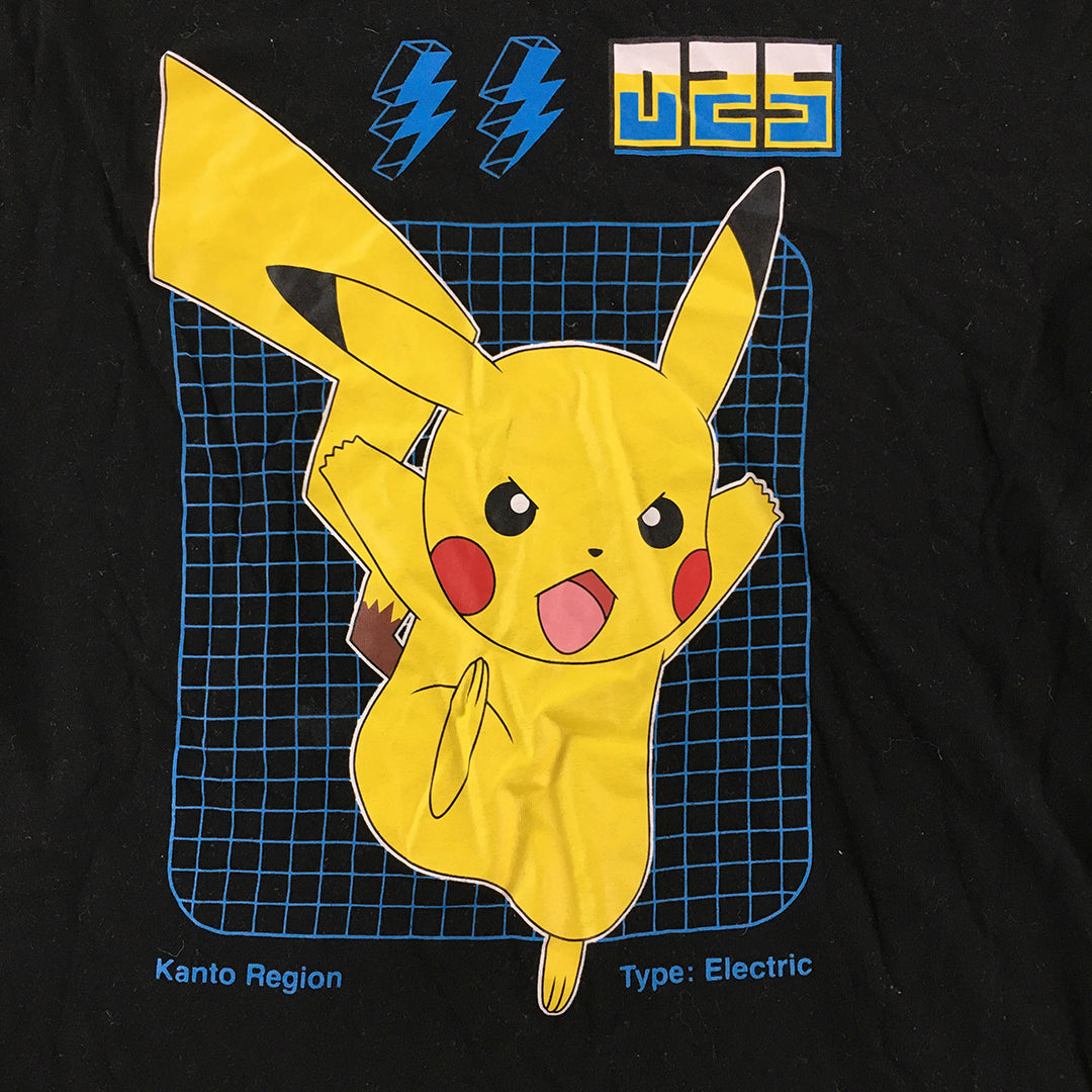 Pokemon Pikachu Kids Boys Shirt Size 10 Black Long Sleeve Pullover Top