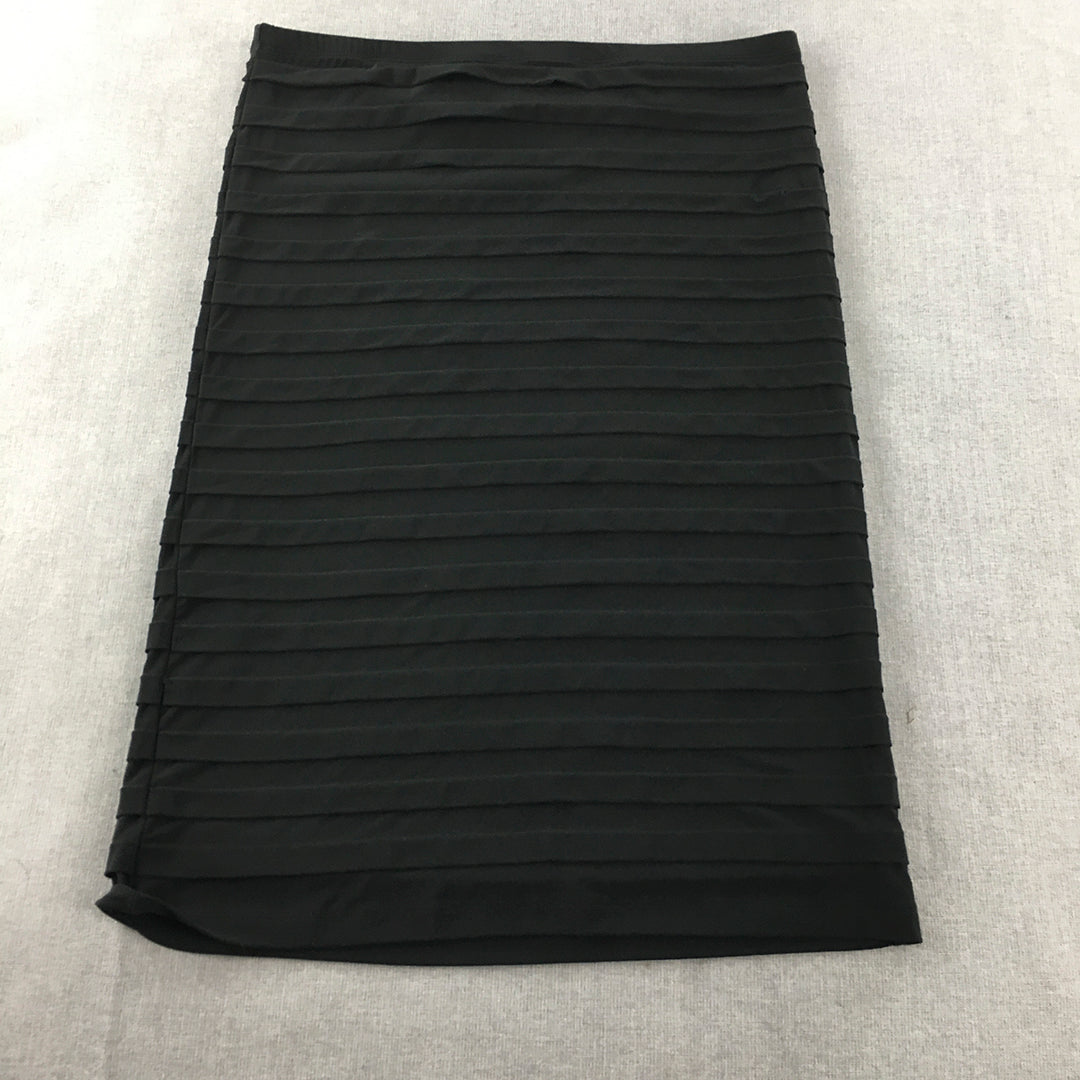 Liz Jordan Womens Midi Skirt SIze M Black Straight