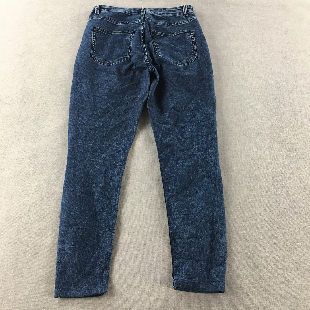 H&M Womens Skinny Jeans Size 8 Blue Dark Wash Stretch Denim