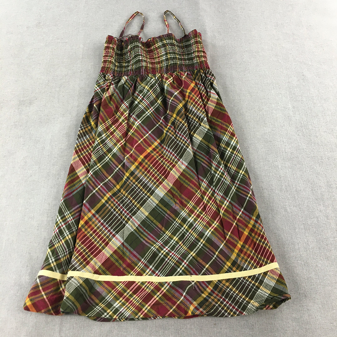 Coupe Womens Mini Dress Size L Green Red Tartan Plaid Sleeveless