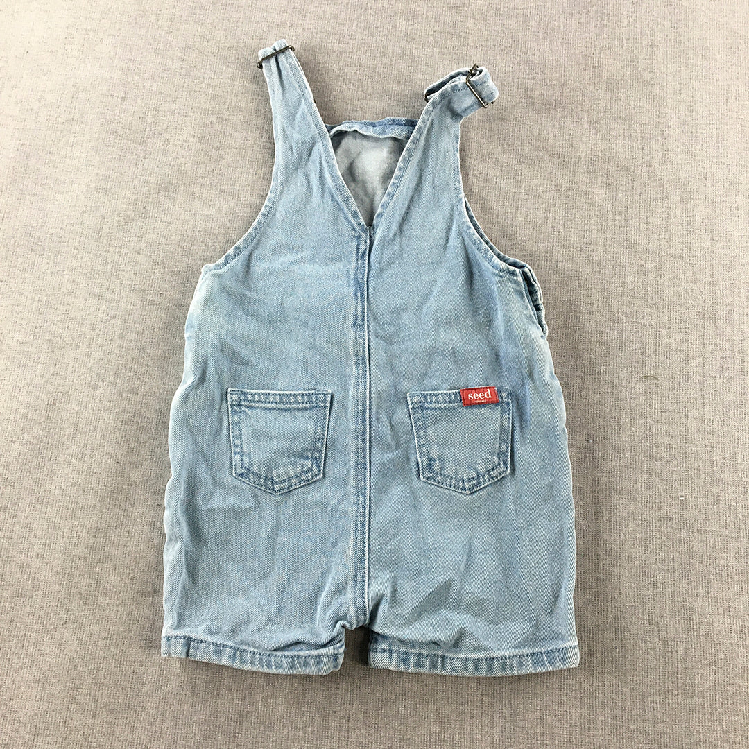 Seed Heritage Baby Denim Jumpsuit Size 1 (12 - 18 Months) One Piece Romper