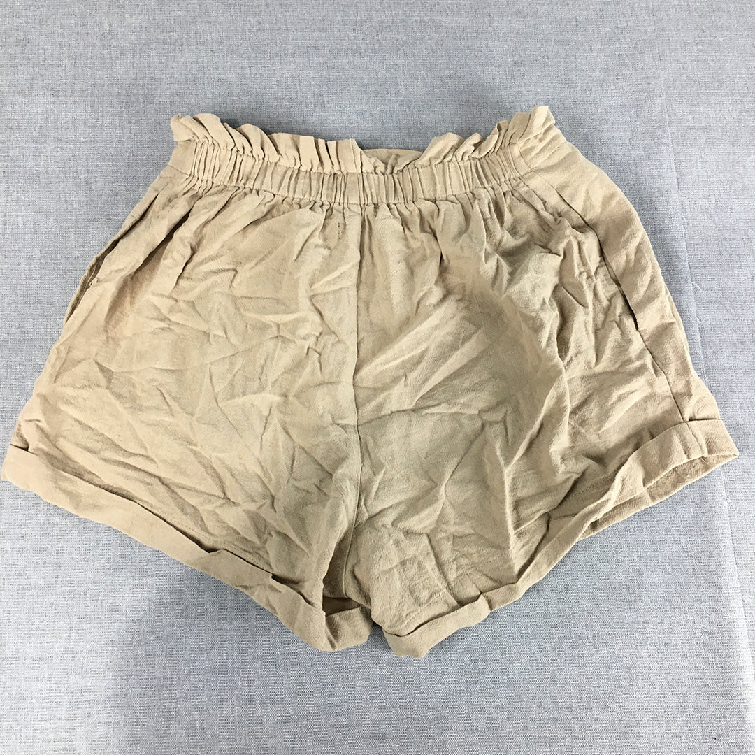 Nunui Womens Bermuda Shorts Size 8 Brown Elastic Waist Pockets