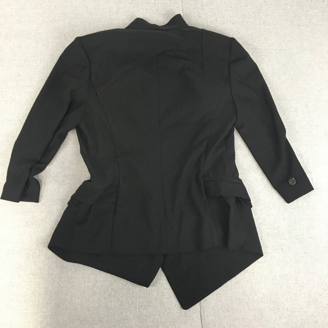 Arcana Womens Jacket Size S Black Collared Blazer Coat