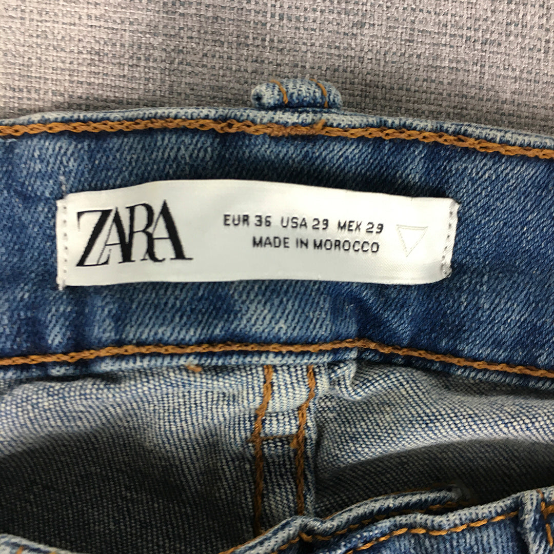 Zara Womens Skinny Jeans Size 29 Blue Light Wash Stretch Denim