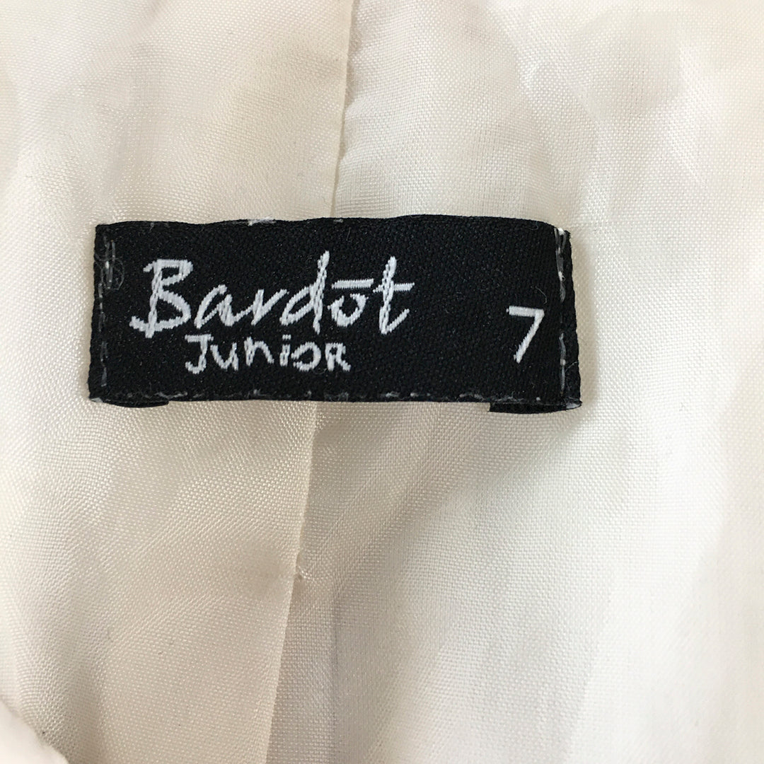 Bardot Junior Kids Girls Trench Coat Size 7 Cream Beige Button Up Jacket