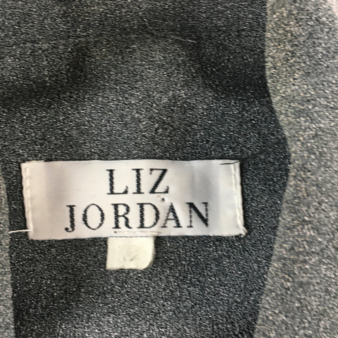 Liz Jordan Womens Pea Coat Size 10 Grey Button Up Collared Jacket